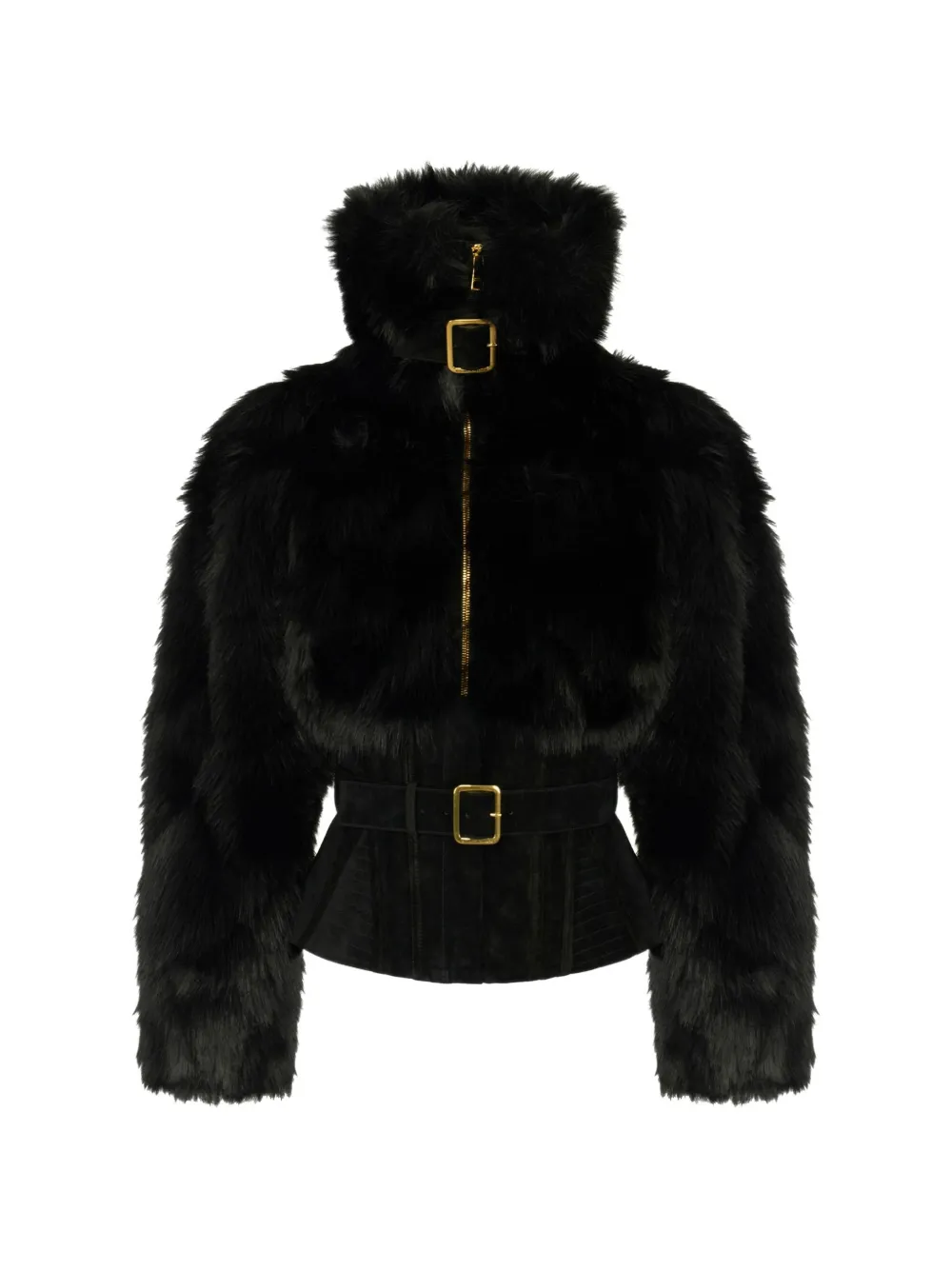 Elisabetta Franchi fur-effect bustier jacket - Nero