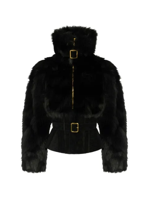 Elisabetta Franchi fur-effect bustier jacket