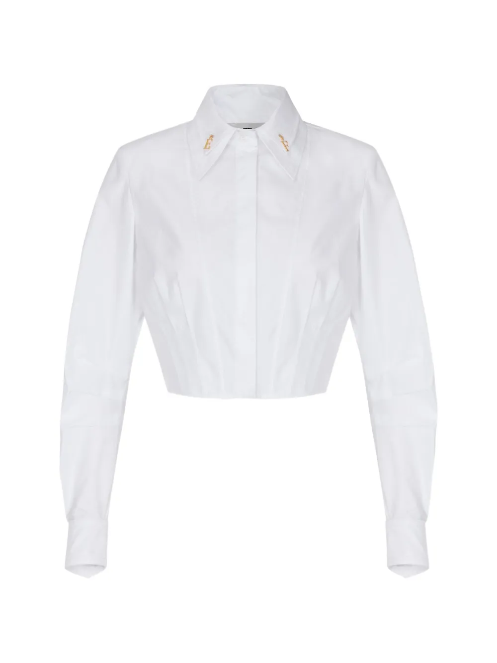Elisabetta Franchi cotton poplin shirt with logo details