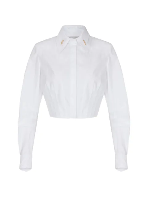 Elisabetta Franchi cotton poplin shirt with logo details