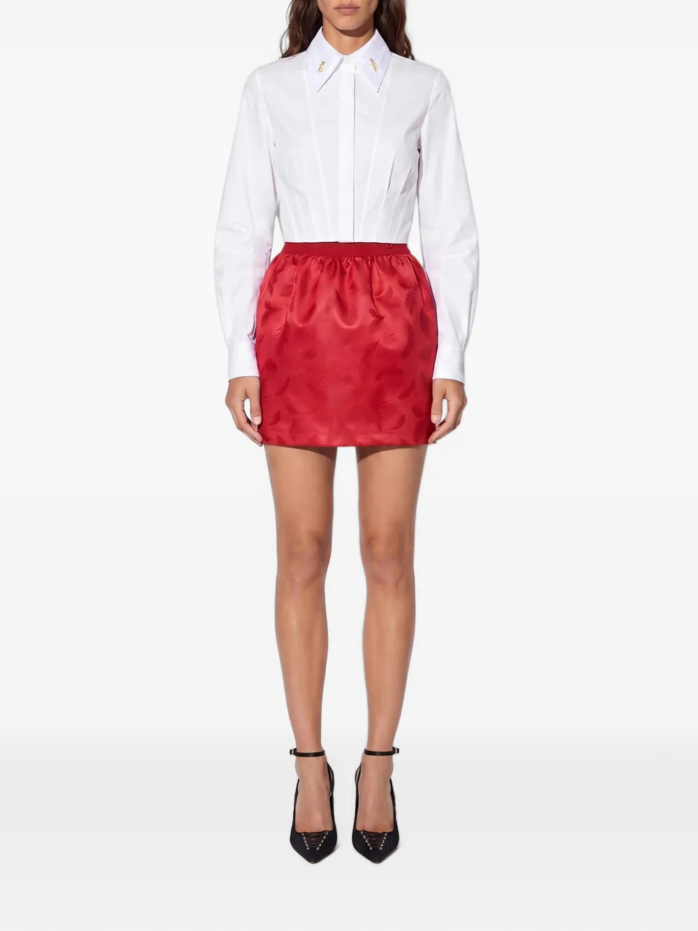 Elisabetta Franchi Popeline blouse met logodetails Wit