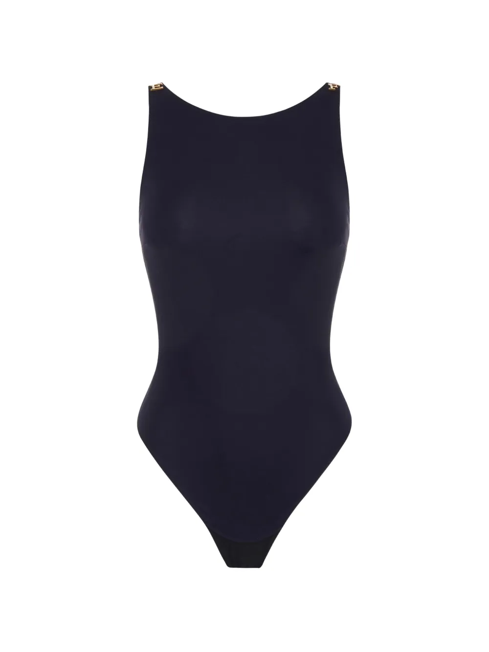 Elisabetta Franchi bodysuit in crêpe jersey fabric with jewel logos - Blu