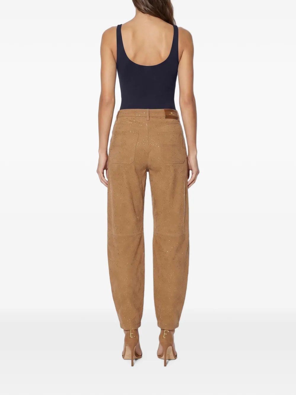 Elisabetta Franchi Body van crêpe jersey met logo Blauw