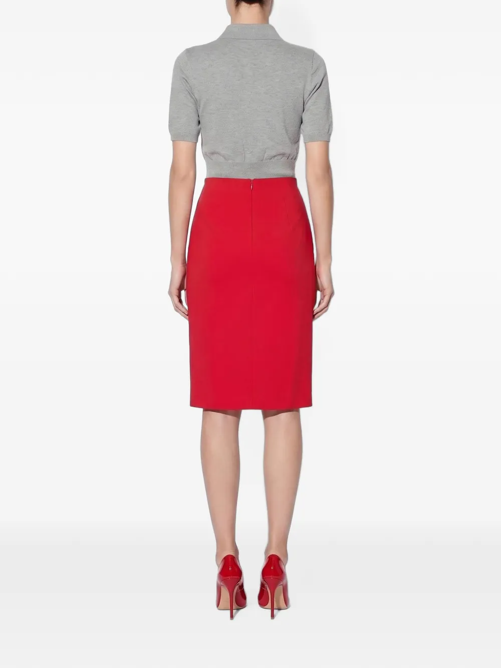 Elisabetta Franchi Gebreid poloshirt Grijs