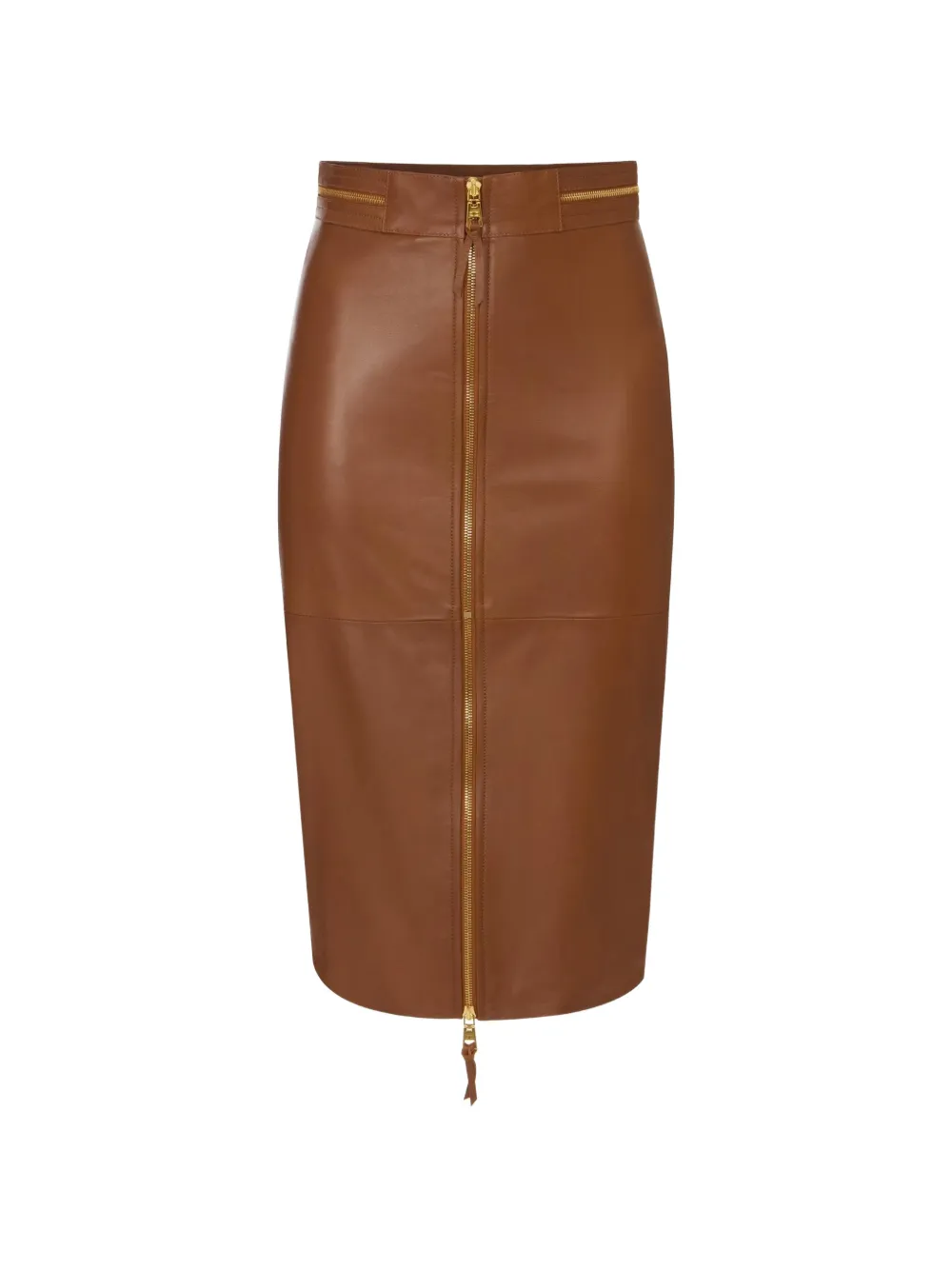 Elisabetta Franchi leather skirt with zip - Marron Elisabetta Franchi leather skirt with zip - Marron