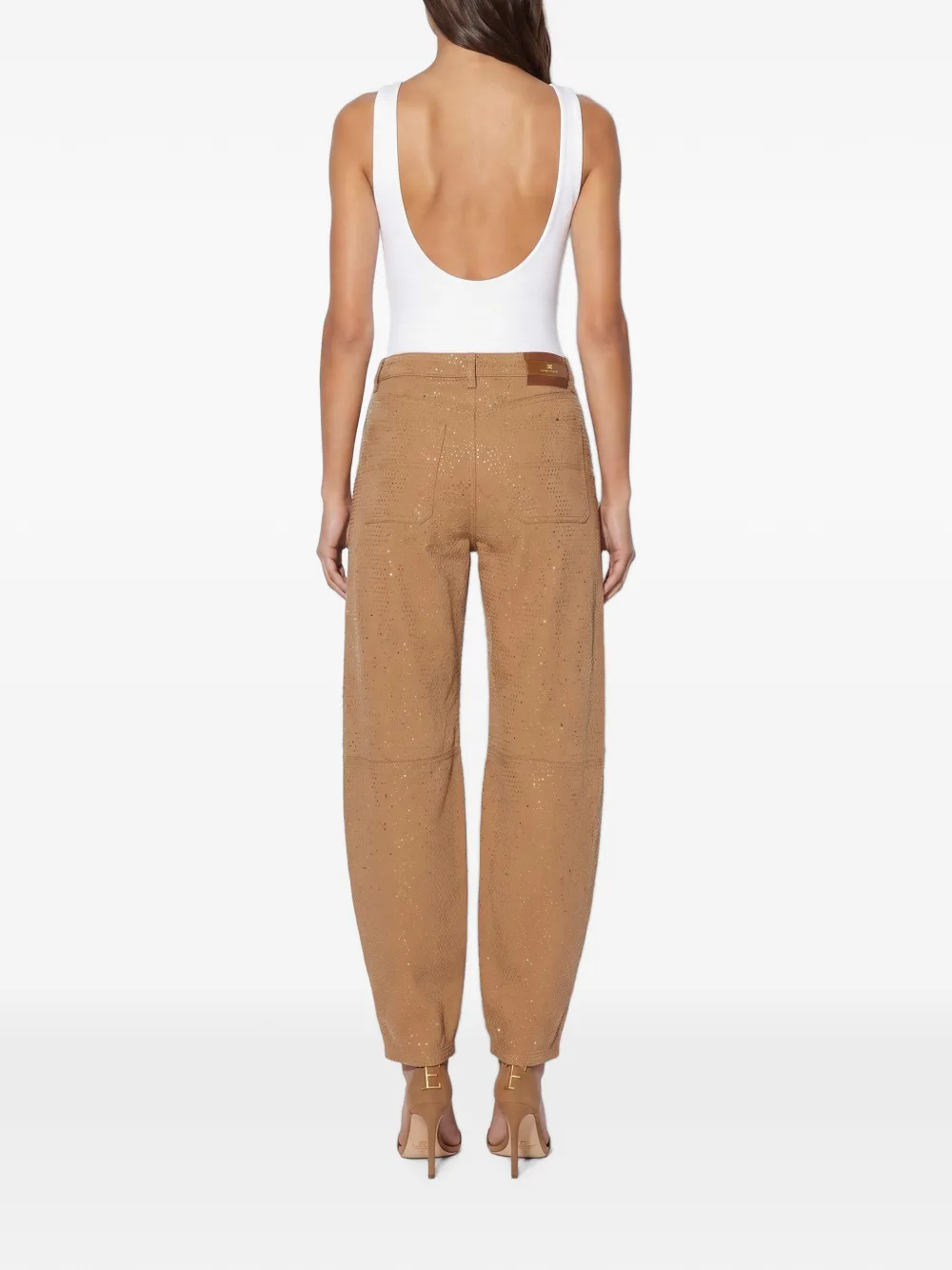 Elisabetta Franchi Body van crêpe jersey met logo Wit