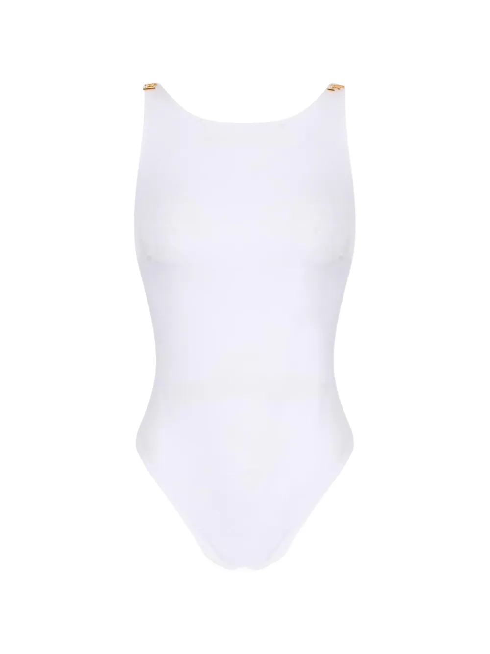 Elisabetta Franchi bodysuit in crêpe jersey fabric with jewel logos - Bianco