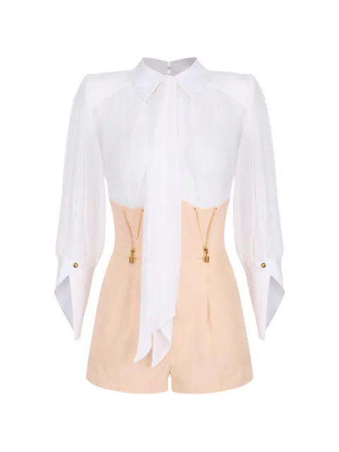 Elisabetta Franchi mono estilo pelele de georgette y tejido técnico