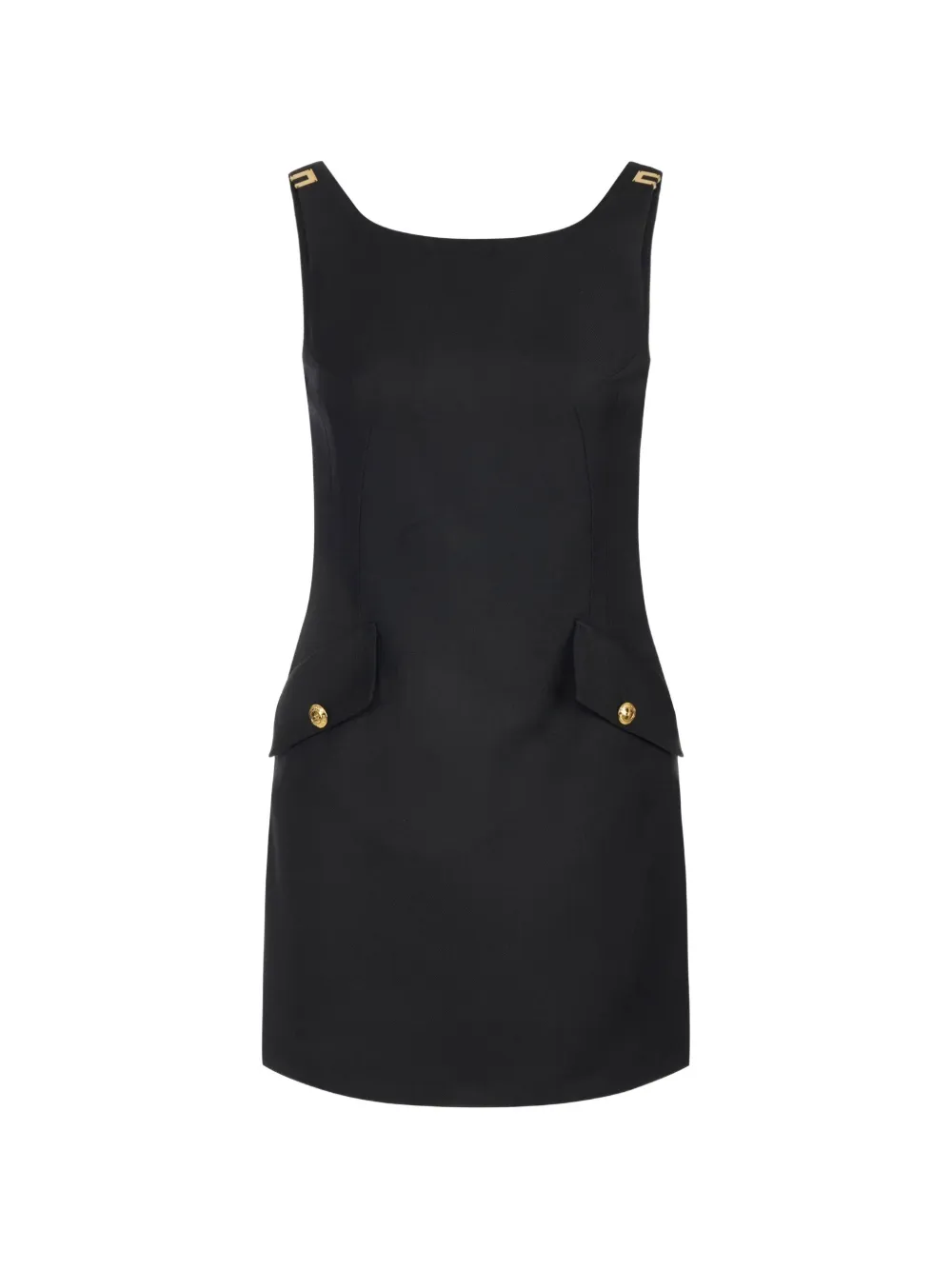 Elisabetta Franchi mini dress in cool wool fabric with logo details - Nero
