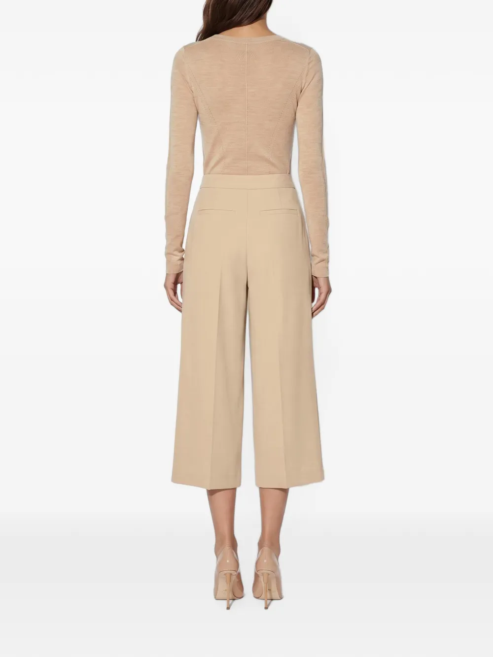 Elisabetta Franchi Lichtgewicht crêpe stoffen broek Beige