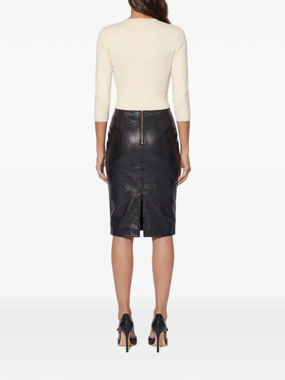 Elisabetta Franchi Gebreid vest in bustier-stijl Beige