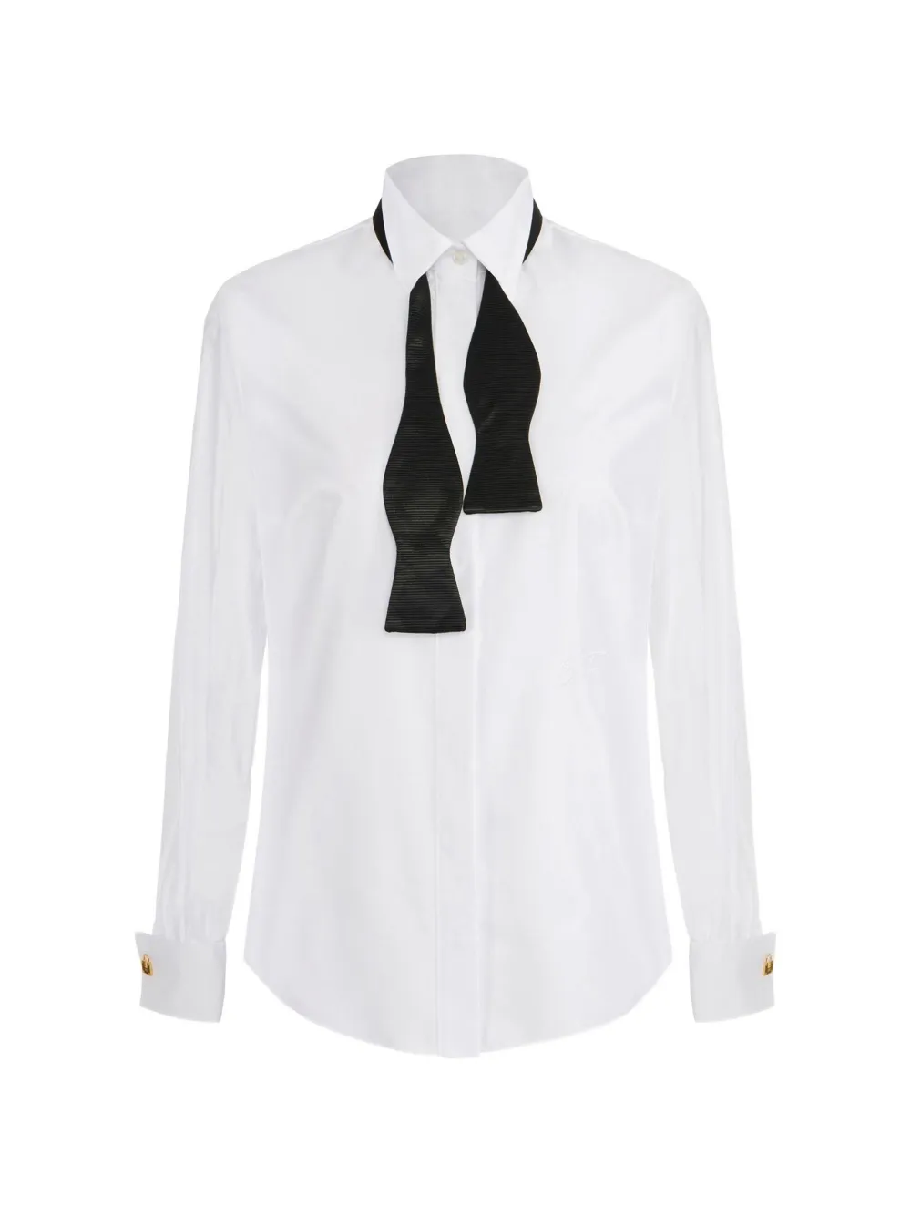 Elisabetta Franchi cotton shirt with bow tie