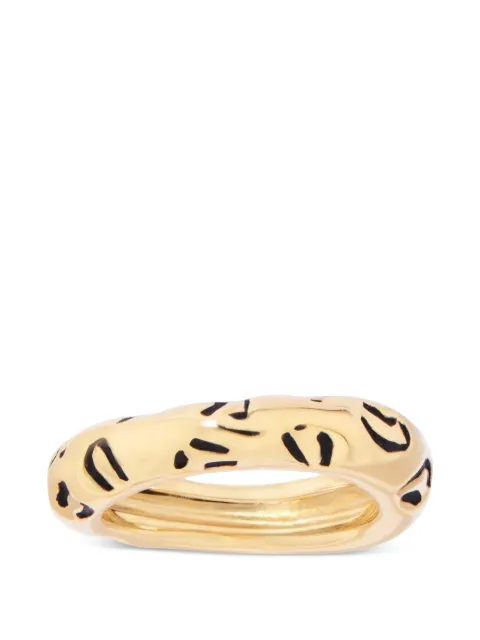 Aurelie Bidermann anillo Imbali con estampado de leopardo