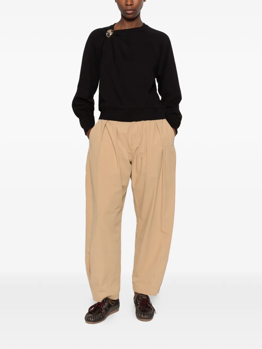 Ba&Sh Della embellished raglan-sleeve sweatshirt Zwart