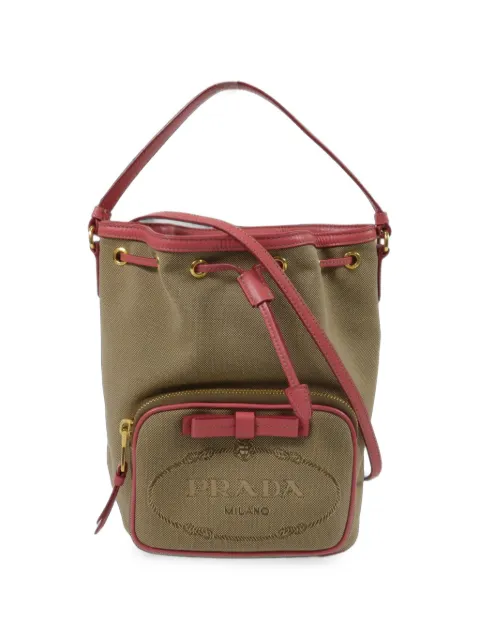 Prada Pre-Owned bolsa bucket mini con logo estampado