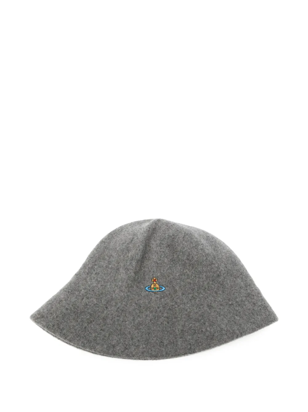 Vivienne Westwood Orb-embroidered cloche hat - Grigio