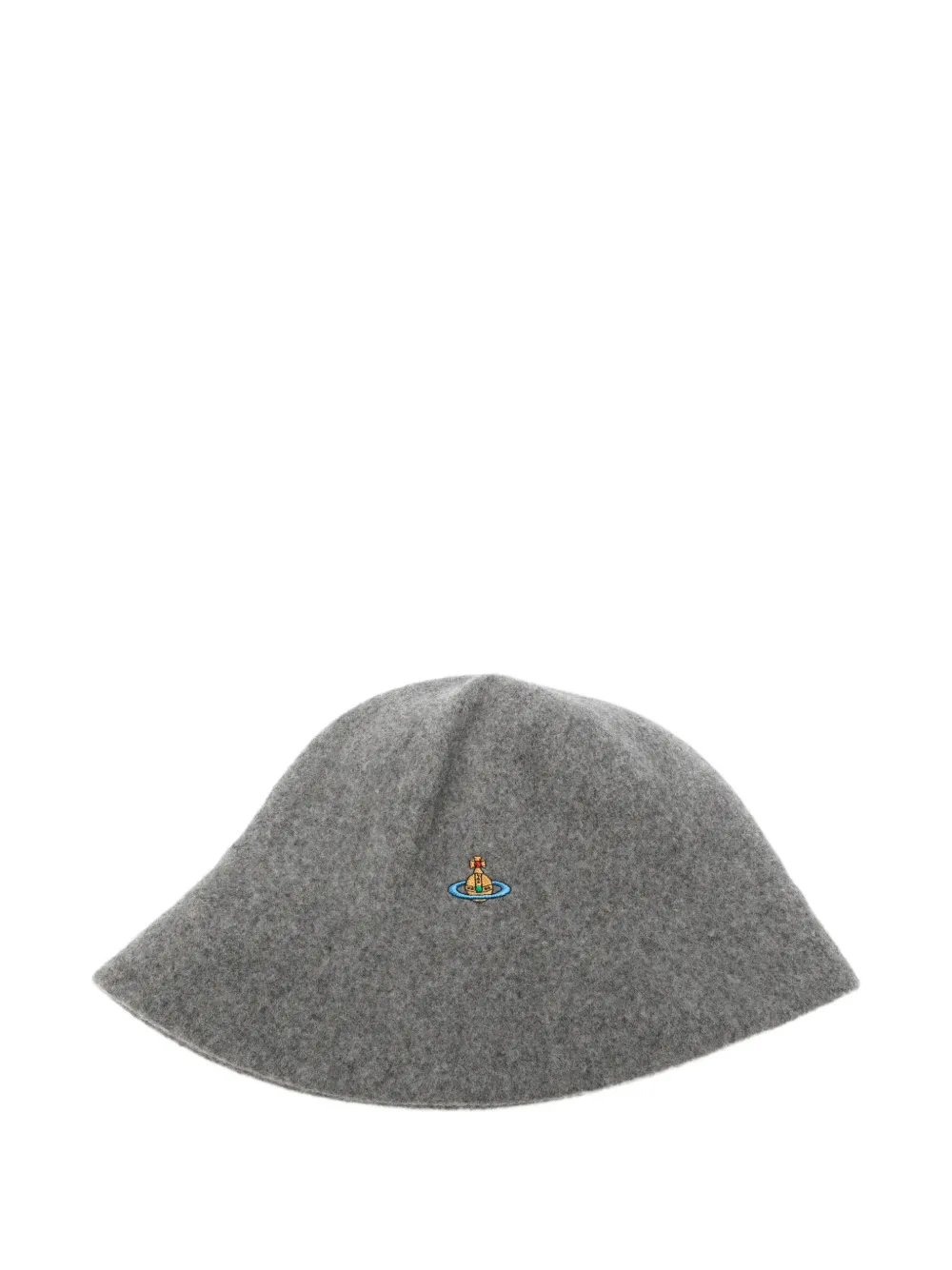 Vivienne Westwood Orb-embroidered cloche hat Grijs