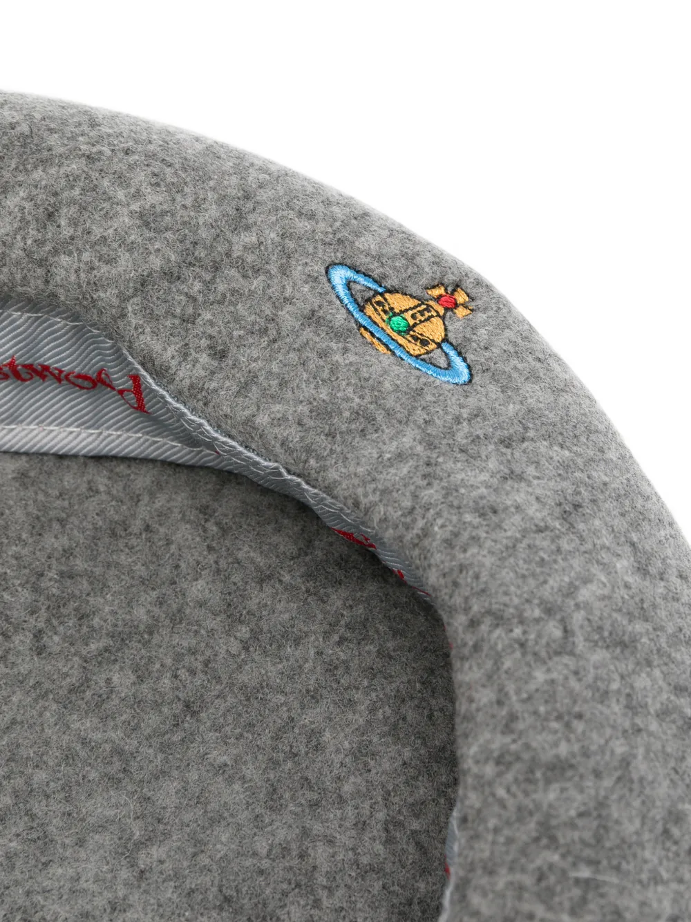 Vivienne Westwood Baret met geborduurde Orb Grijs
