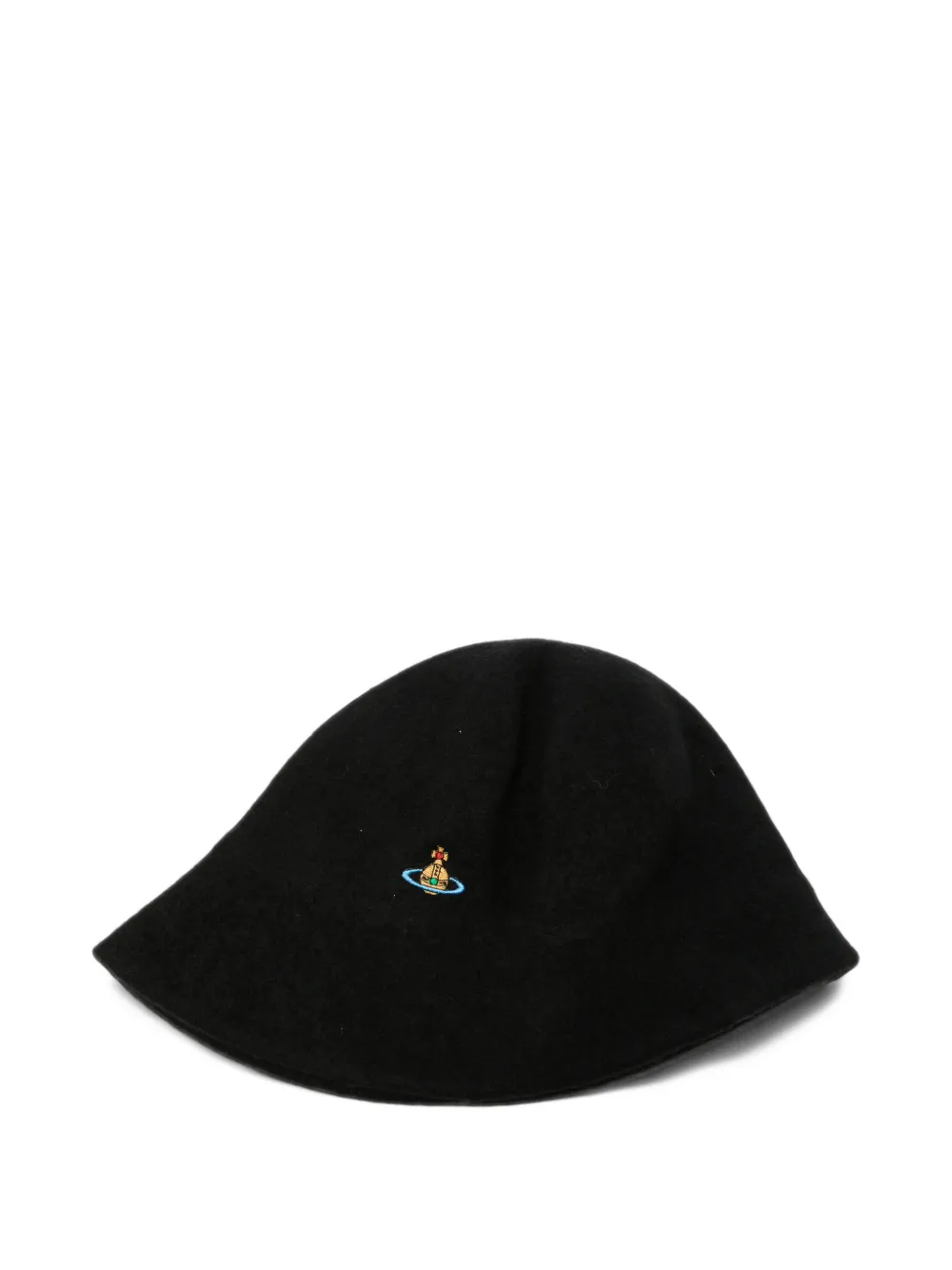 Vivienne Westwood Orb-embroidered cloche hat - Noir Vivienne Westwood Orb-embroidered cloche hat - Noir