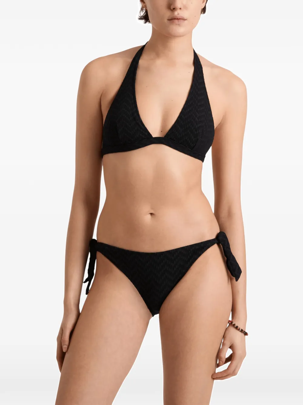 Vilebrequin Bikinitop met chevron-streep en jacquard Zwart