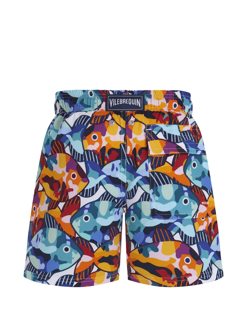 Vilebrequin Kids Pacu zwembroek met vis-print Wit