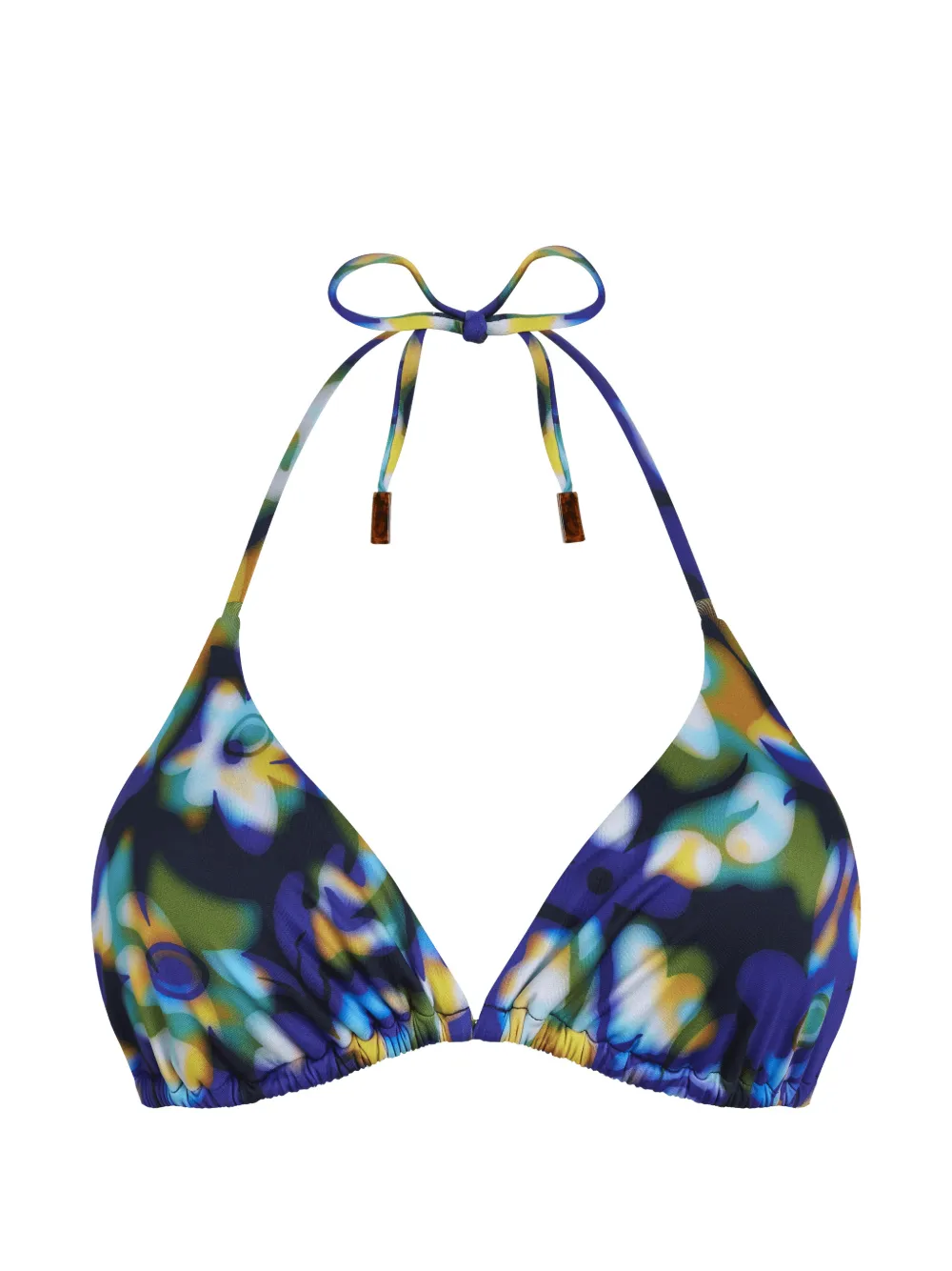 Vilebrequin floral-print triangle bikini top - Blu