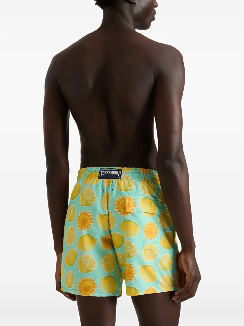 Vilebrequin Zwembroek met limonade-print en trekkoord Blauw