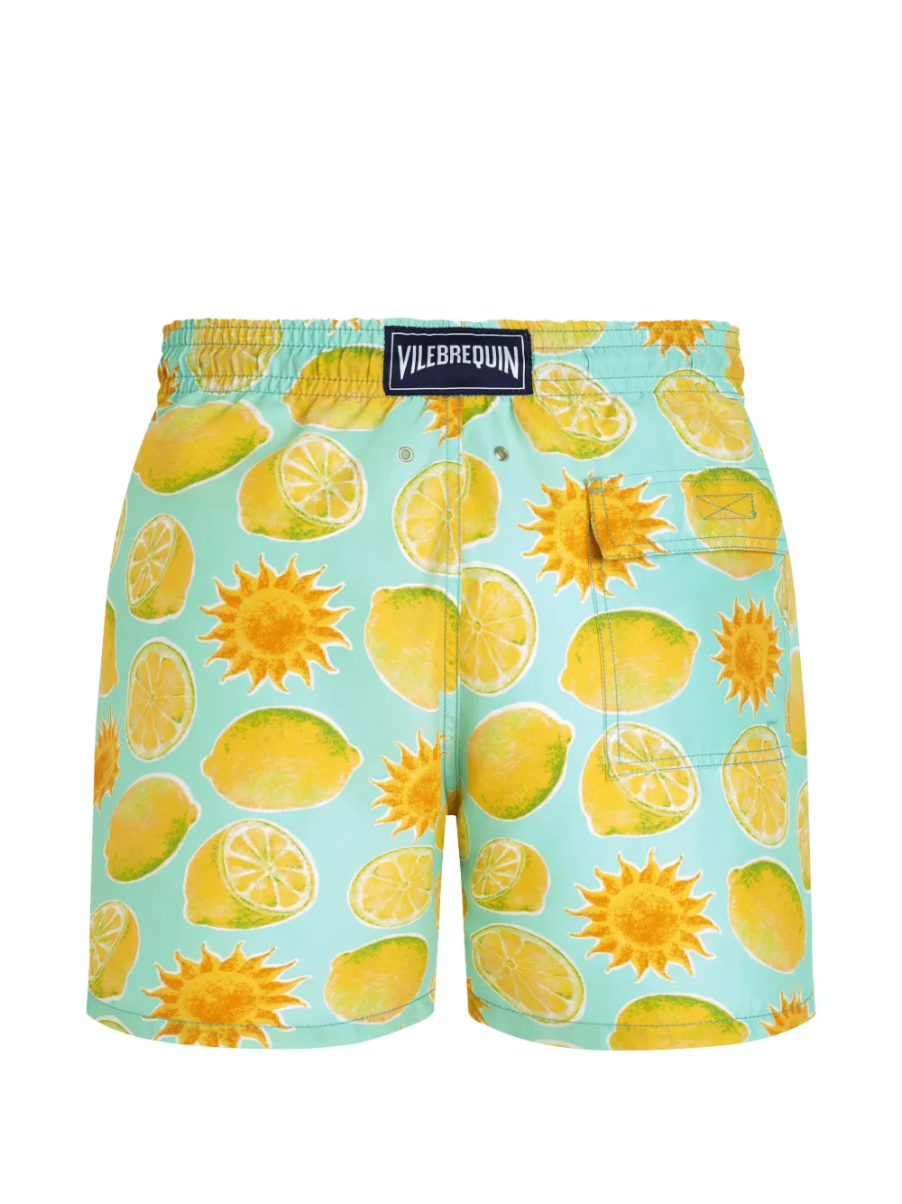 Vilebrequin Zwembroek met limonade-print en trekkoord Blauw