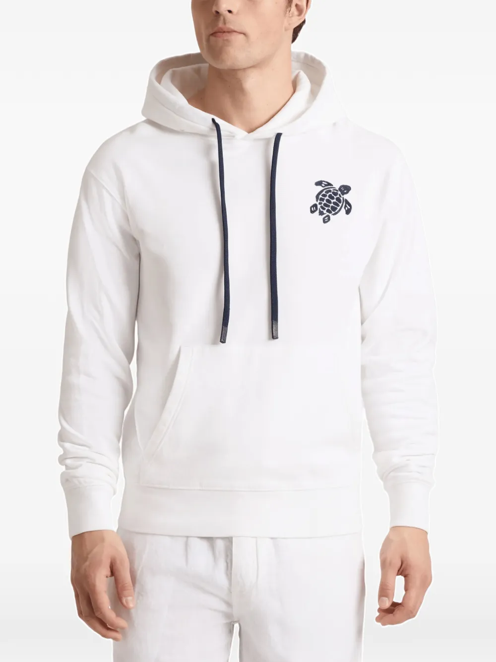 Vilebrequin Hoodie met geborduurde schildpad Wit