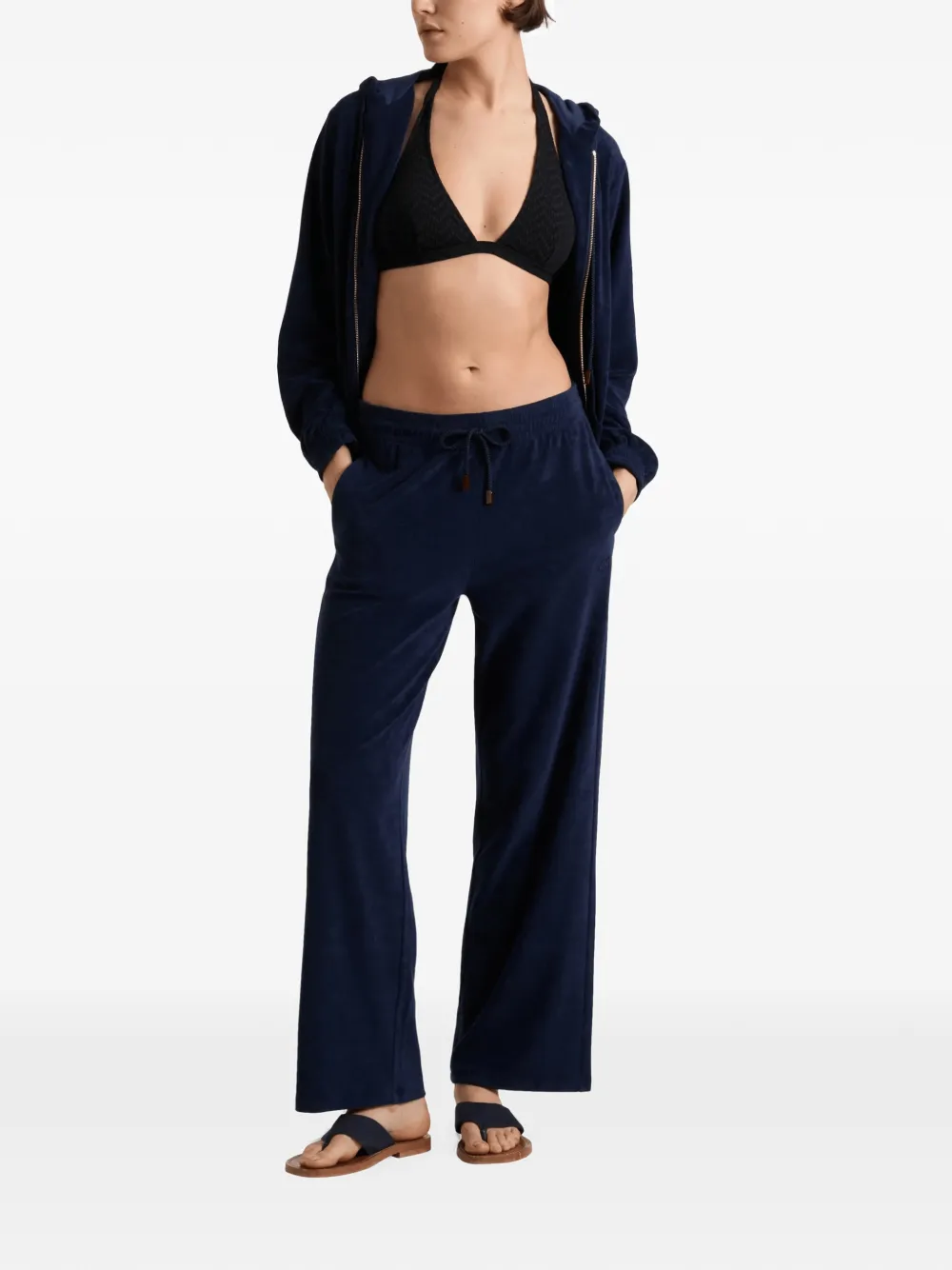 Vilebrequin Broek van badstof met trekkoord Blauw
