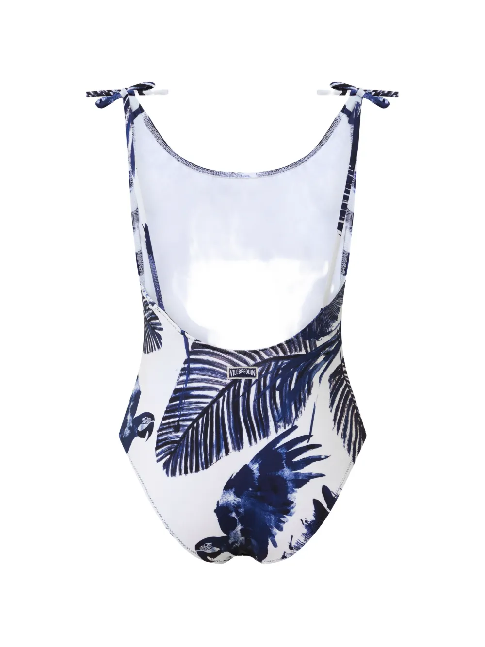 Vilebrequin Kids Papagaio-print knotted-strap swimsuit - Blau