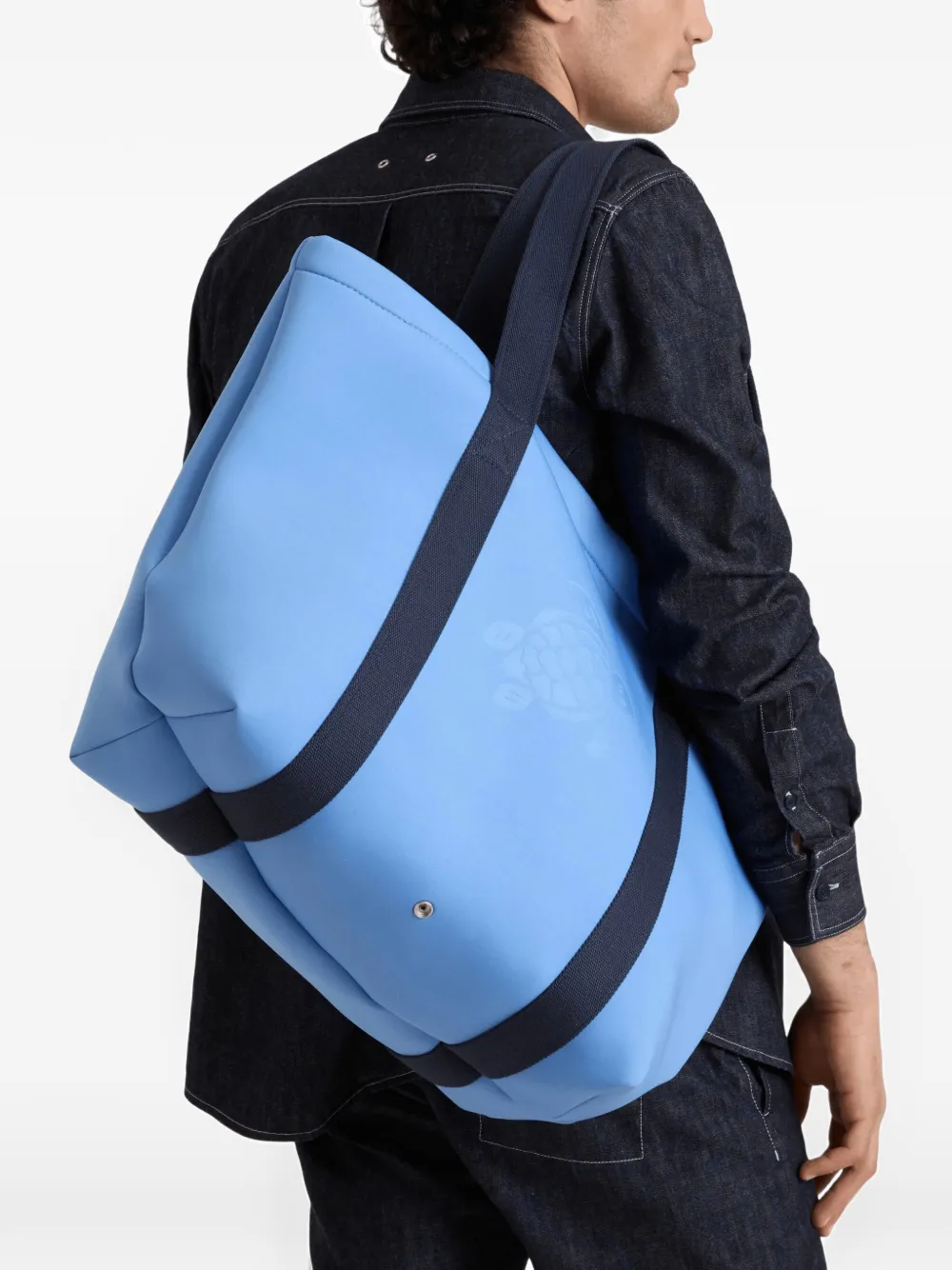 Vilebrequin Neopreen strandtas met logo-reliëf Blauw