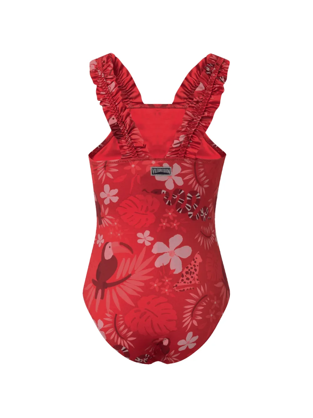 Vilebrequin Kids Badpak met ruches en print Rood