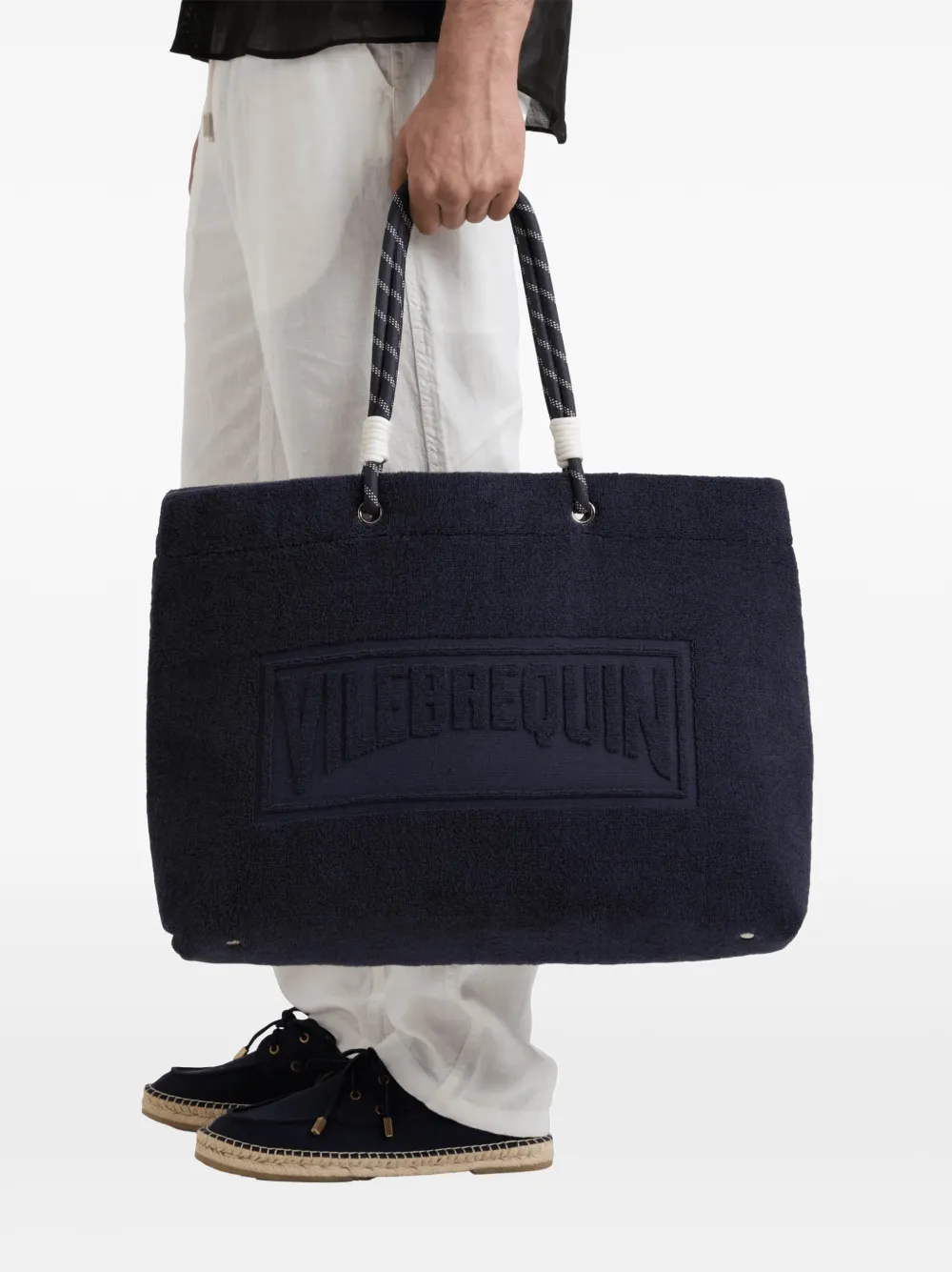 Vilebrequin Badstof strandtas met logo-jacquard Blauw