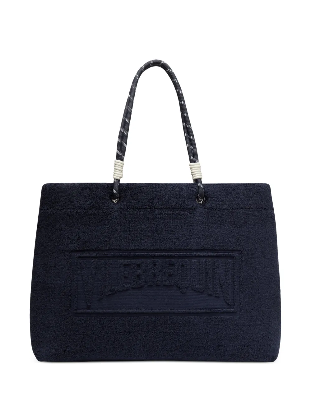 Vilebrequin Logo-jacquard Terry Beach Bag In Black