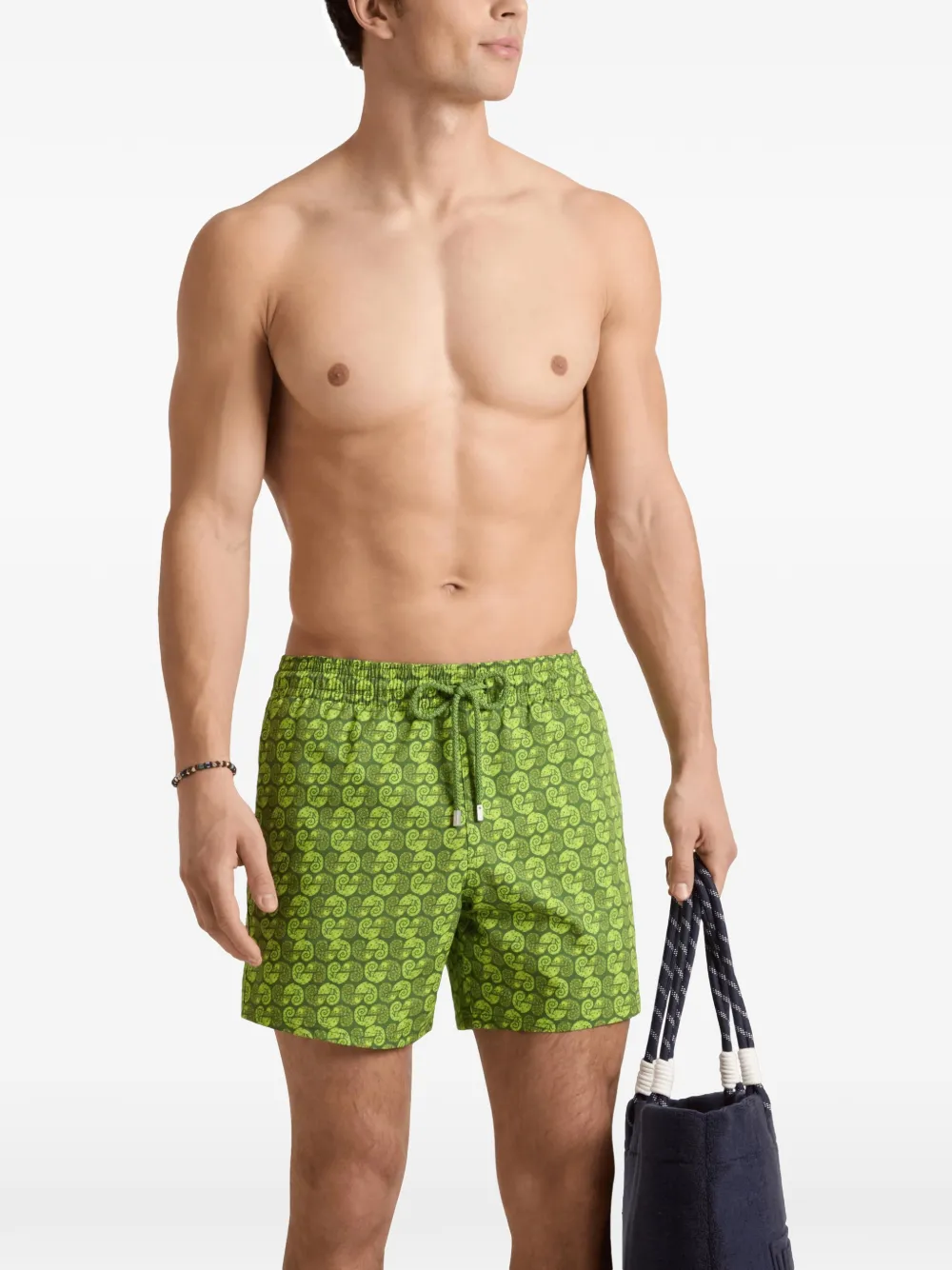Vilebrequin Zwembroek met kameleonprint Groen