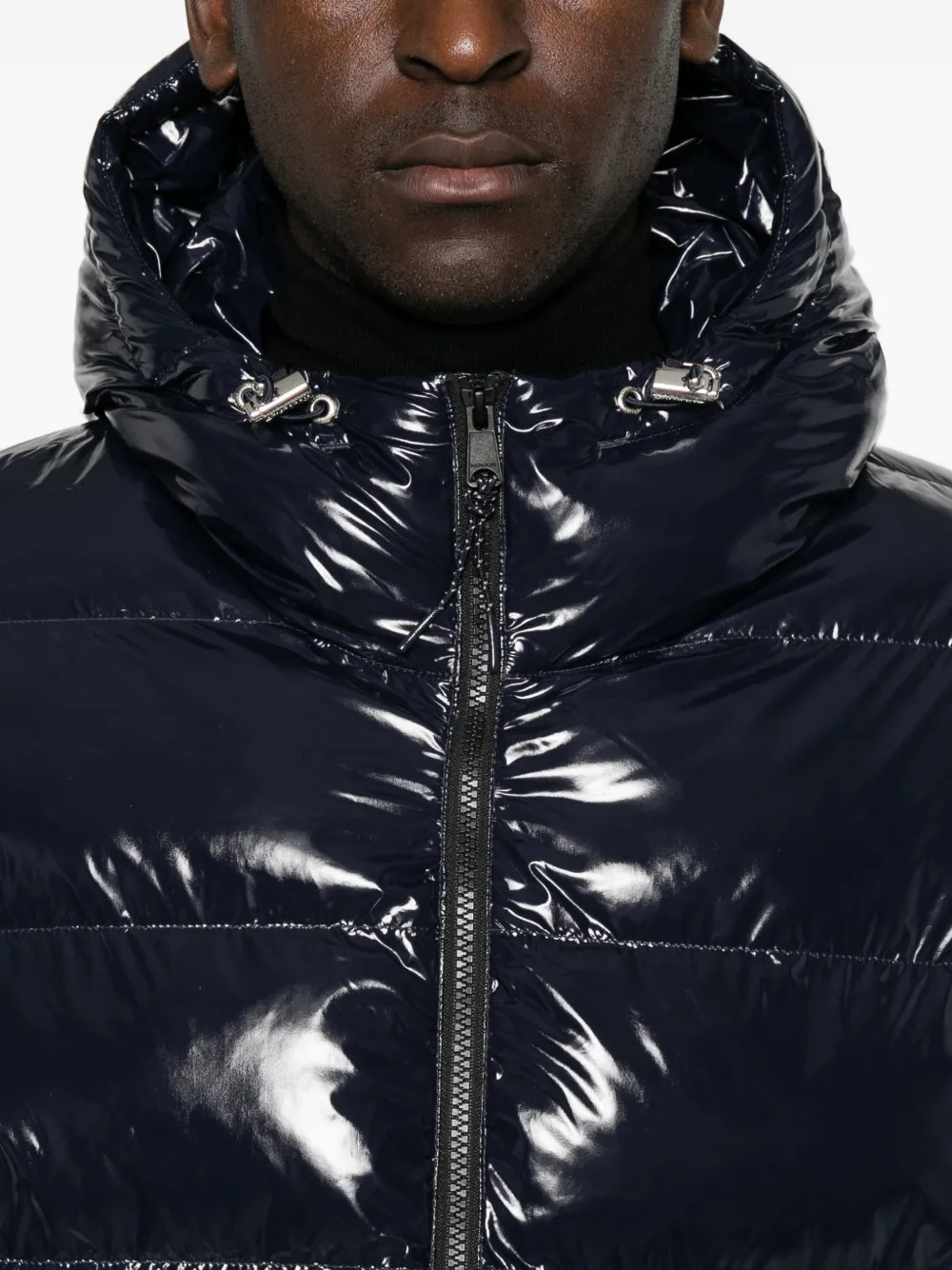 Napapijri glossy quilted hooded jacket Blauw