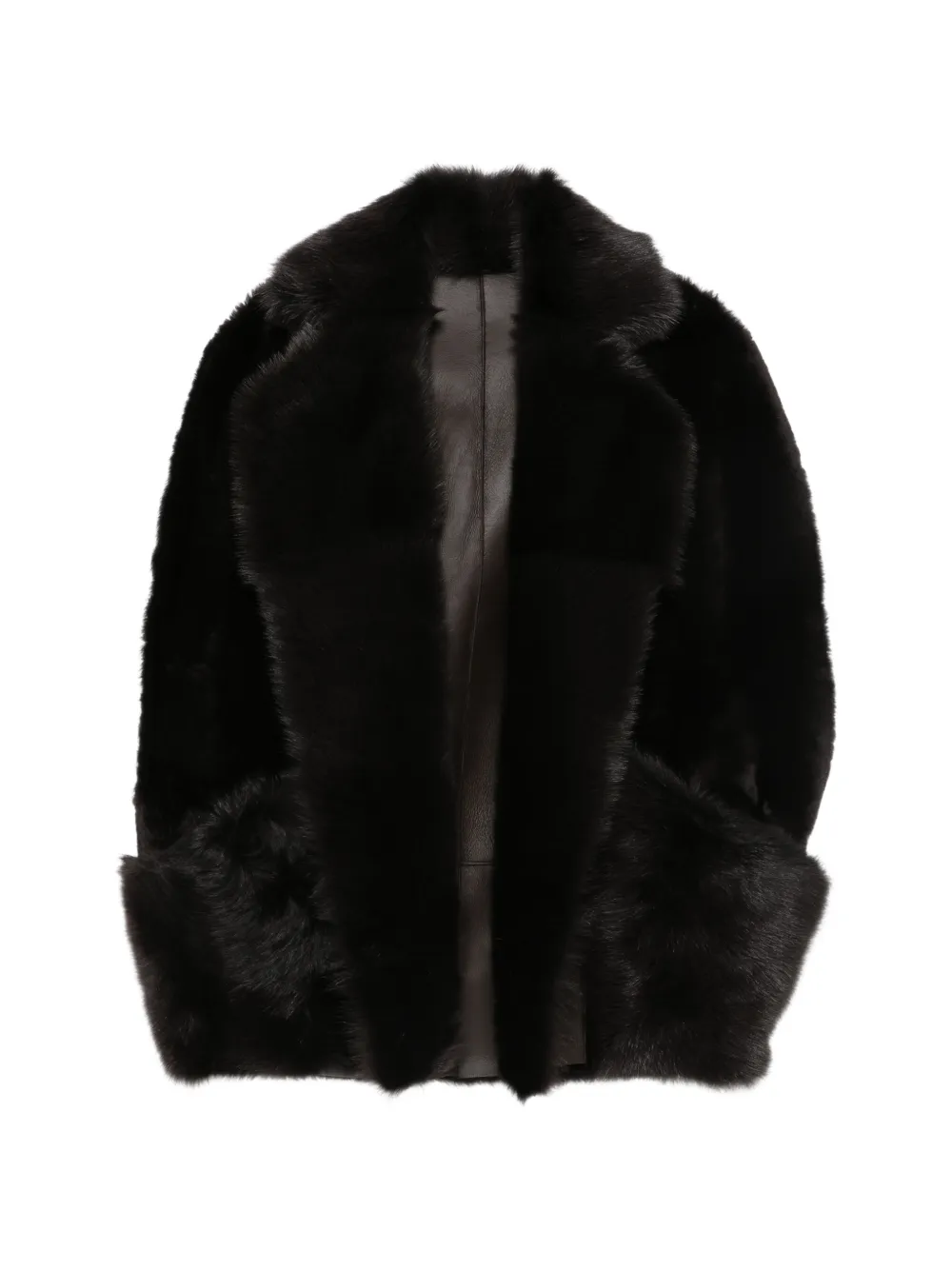 Blancha shearling-trim leather gilet - Noir Blancha shearling-trim leather gilet - Noir