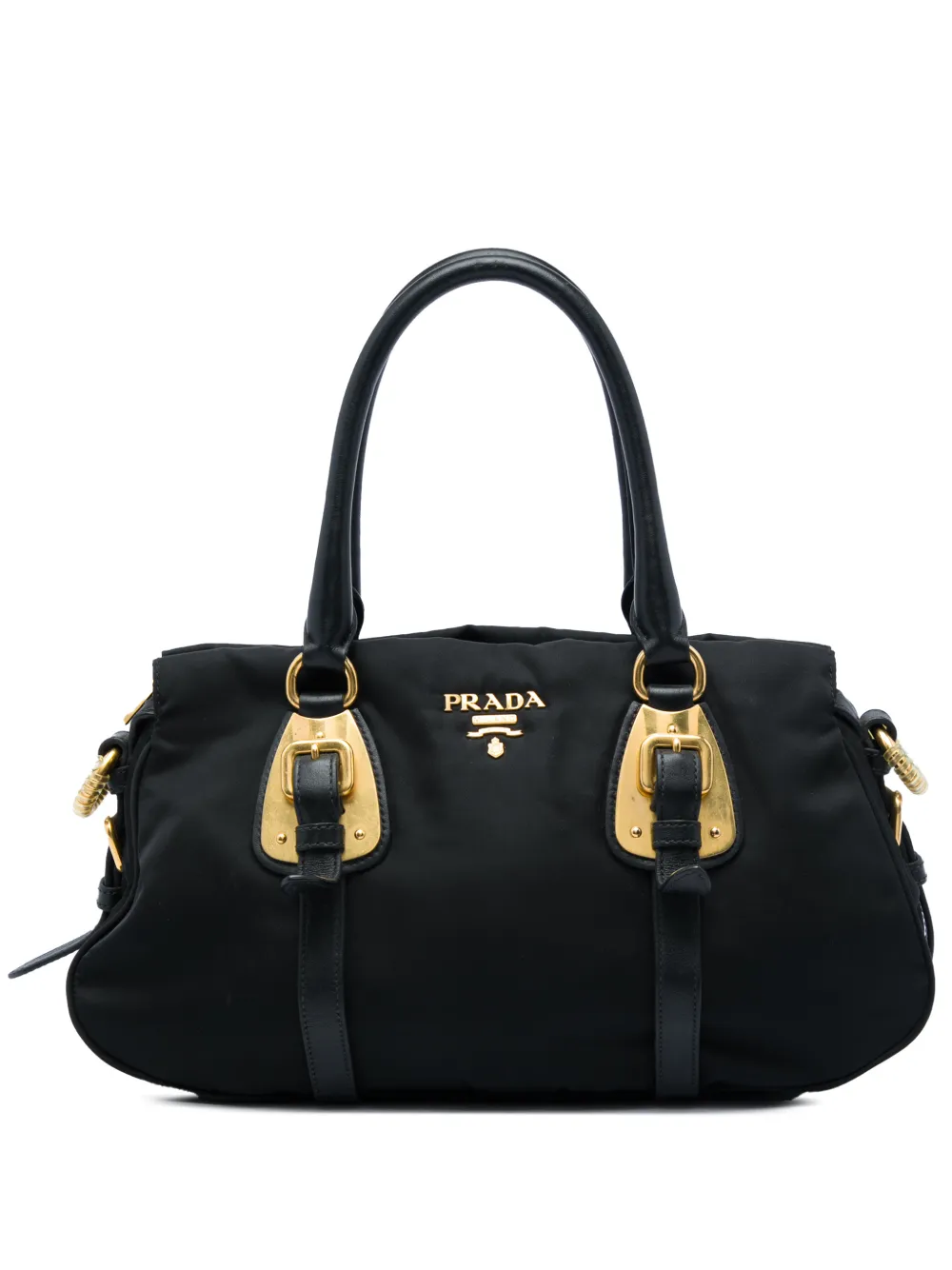Prada Pre-Owned 2000-2013 Soft Calf Trimmed Tessuto satchel - Nero