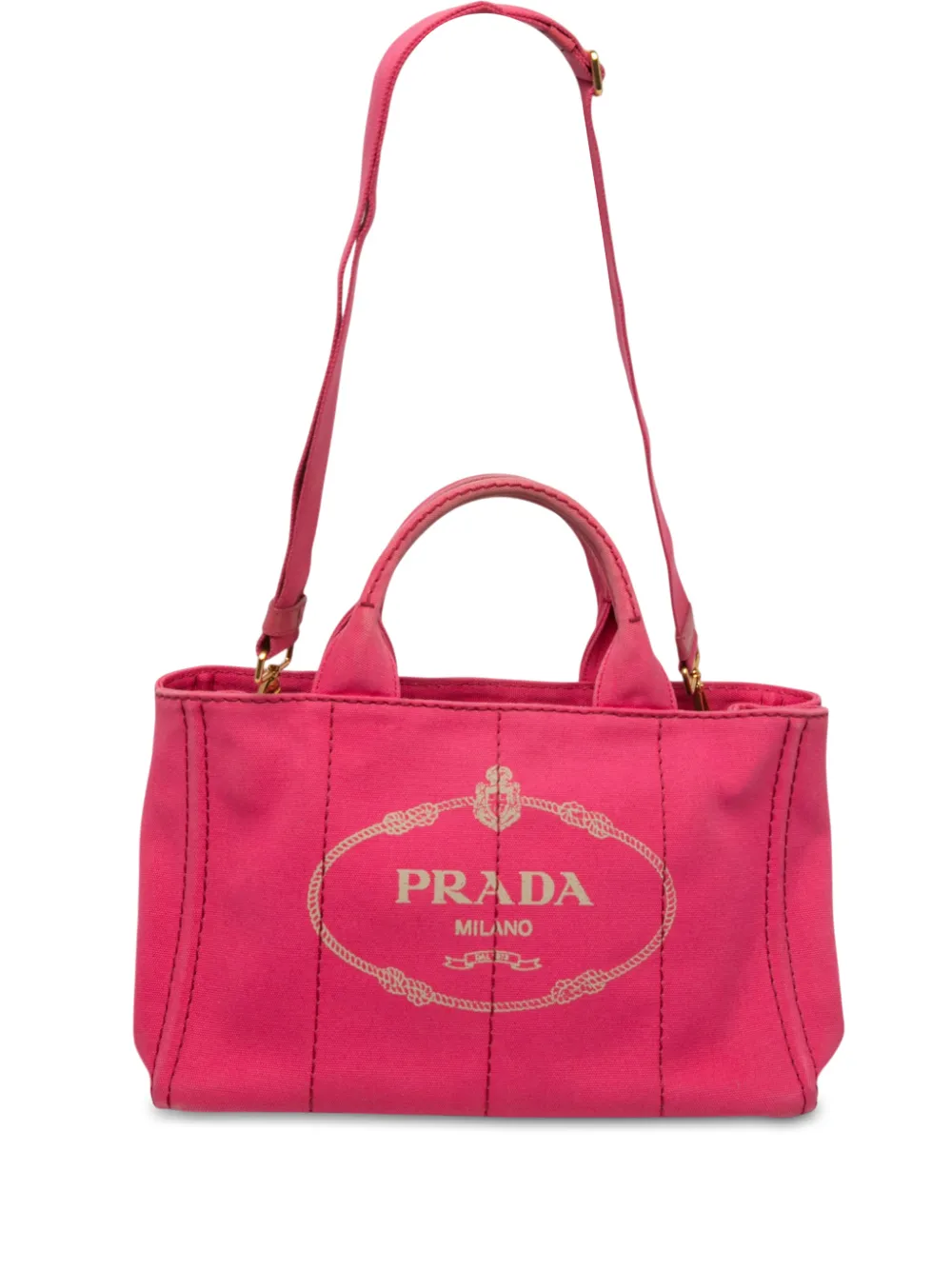 Prada Pre-Owned 2013-2026 Canvas Canapa Logo Tote satchel - Pink
