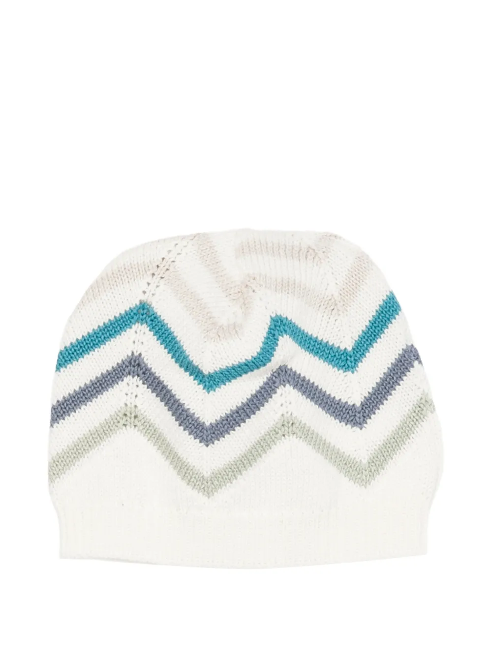 Missoni Kids Set met gebreide muts en jumpsuit met zigzag-patroon Wit