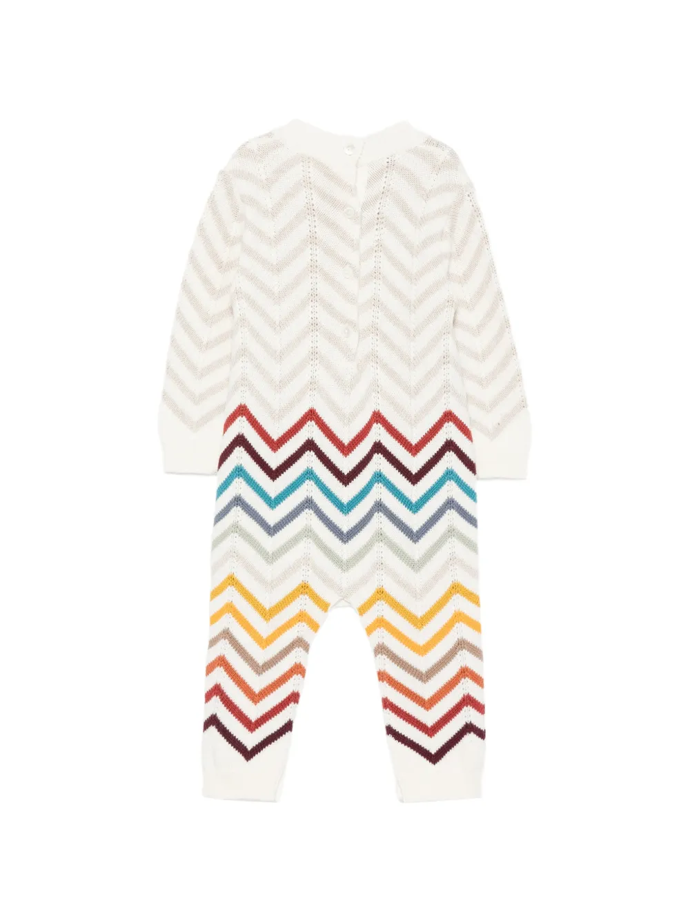 Missoni Kids Set met gebreide muts en jumpsuit met zigzag-patroon Wit