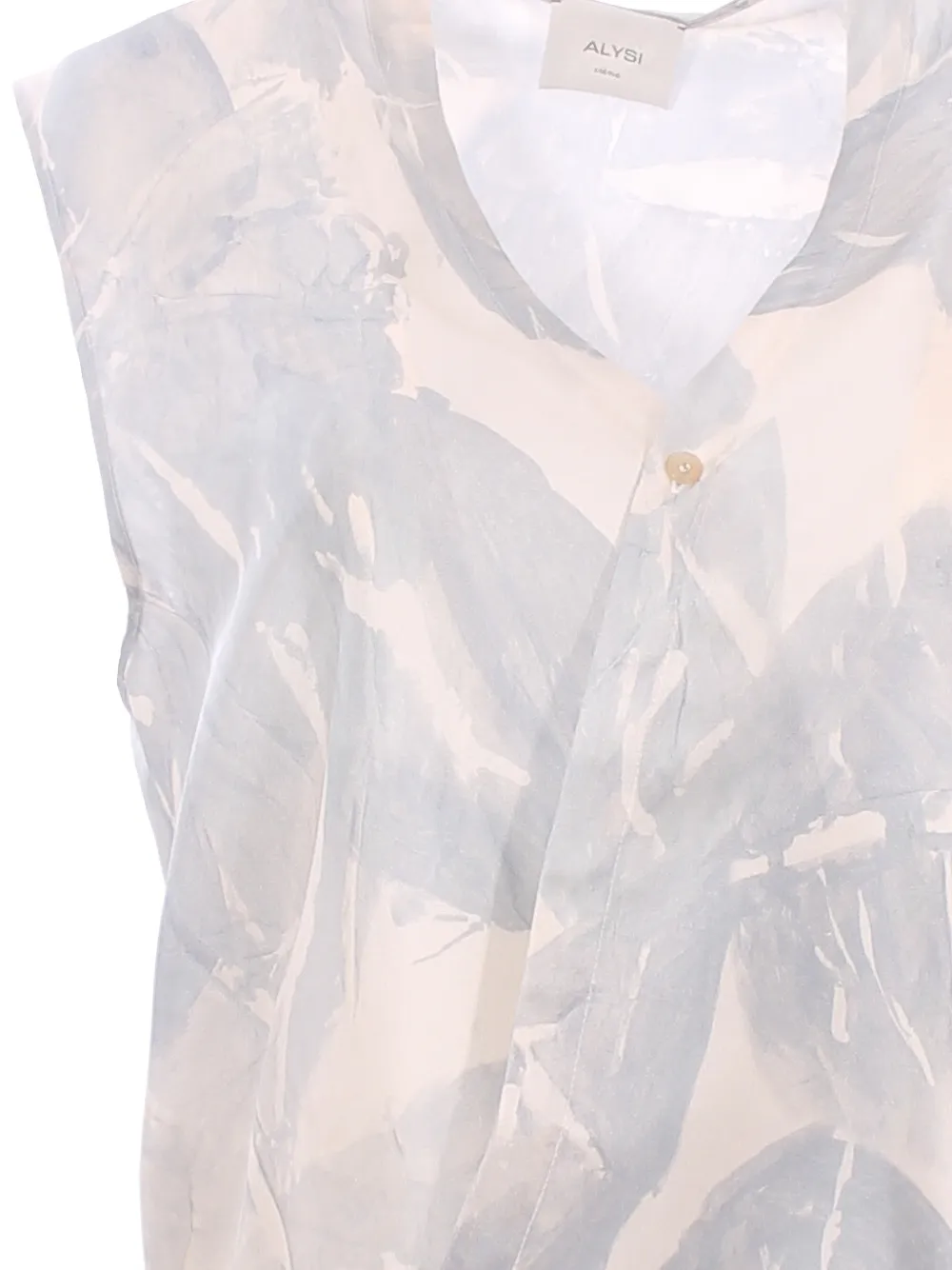 Alysi Crossover top met geborstelde print Beige