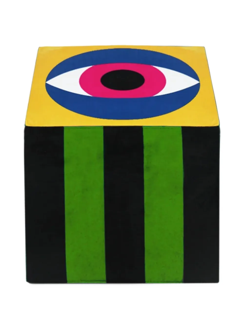 Qeeboo pouf rayé à motif œil - Vert Qeeboo pouf rayé à motif œil - Vert