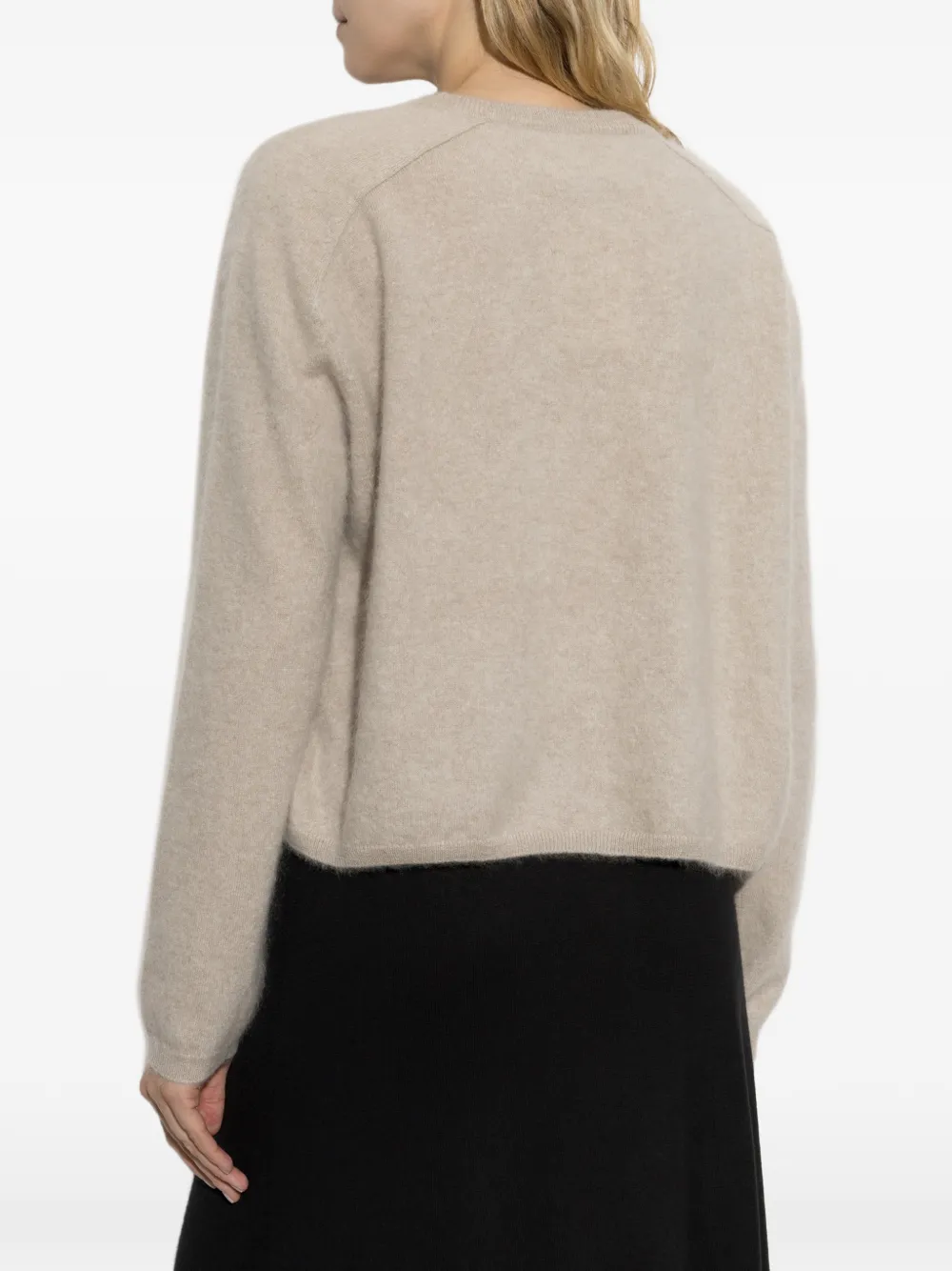 Lisa Yang Lexia trui met ronde hals en geborsteld effect Beige