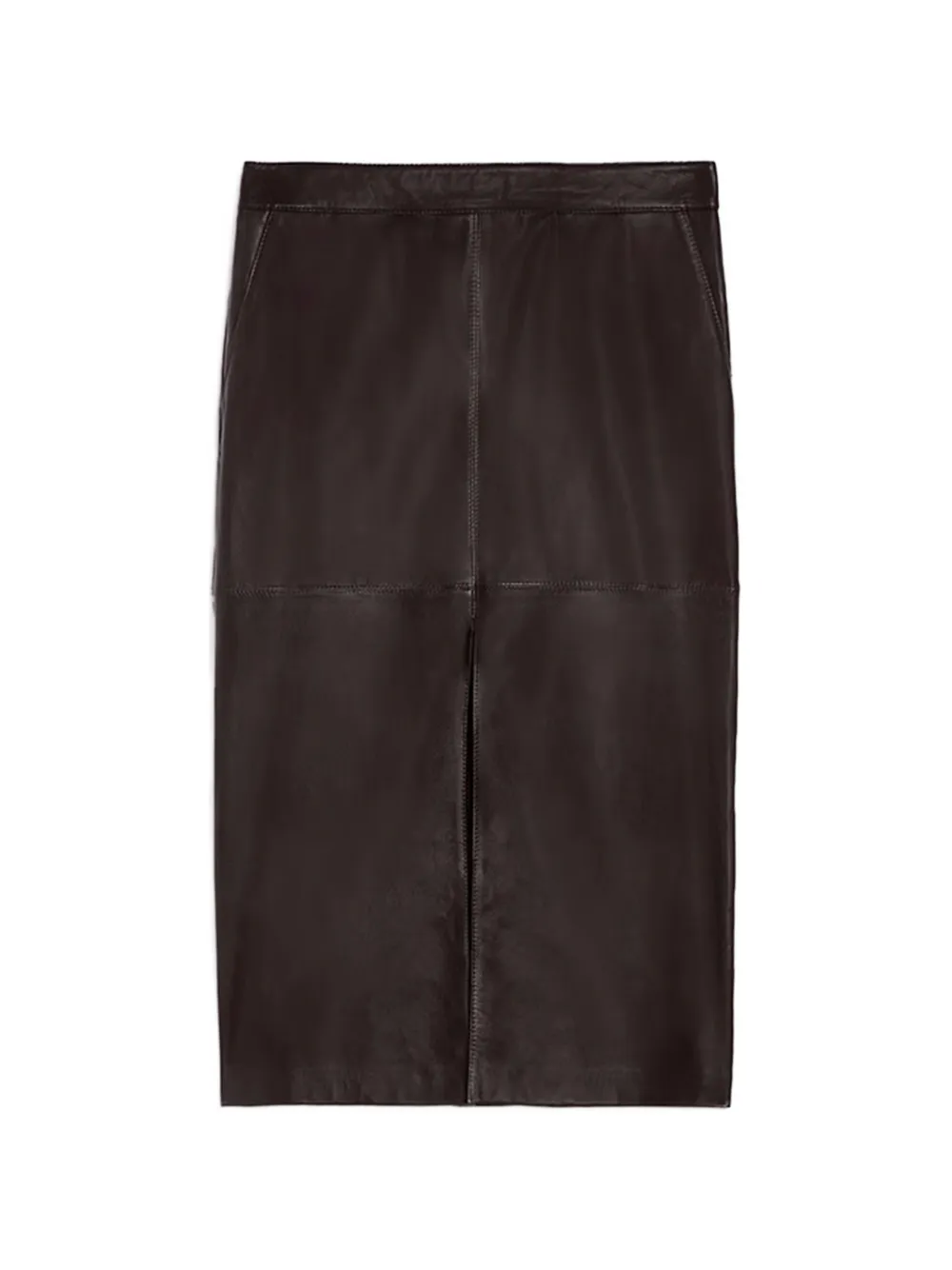 Vanessa Bruno Dayna panelled leather midi skirt - Marron