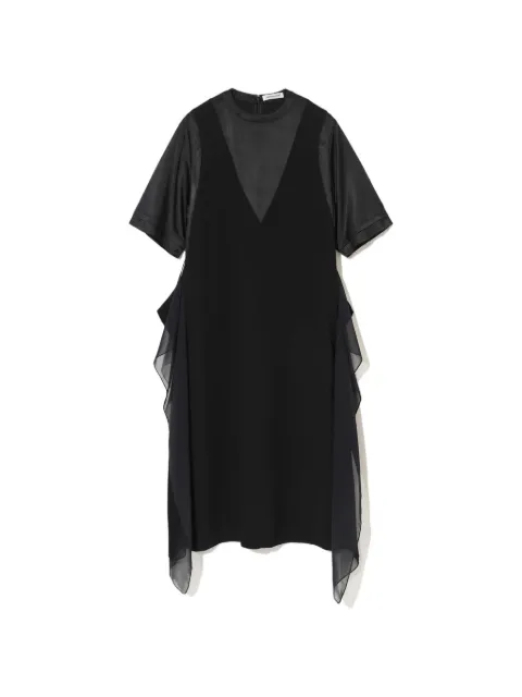 Undercover ruffled panelled midi dress