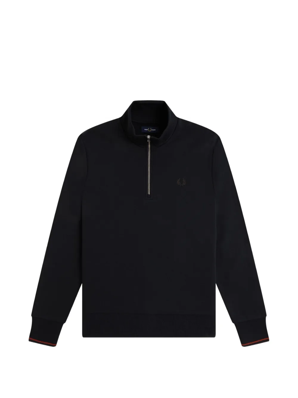 Fred Perry quarter-zip logo-embroidered sweatshirt - Blu
