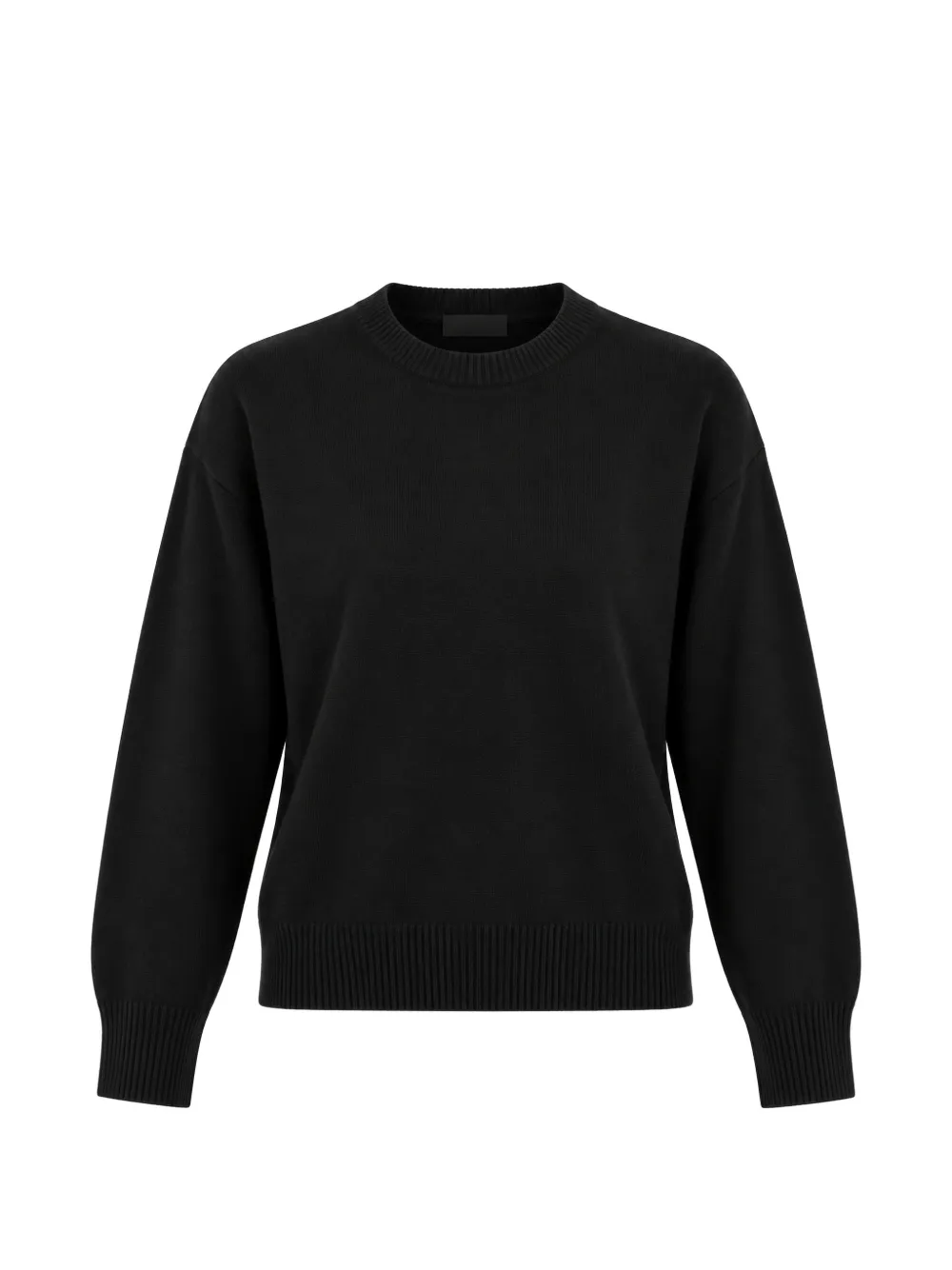 SOLOTRE pull nervuré à épaules tombantes - Noir SOLOTRE pull nervuré à épaules tombantes - Noir