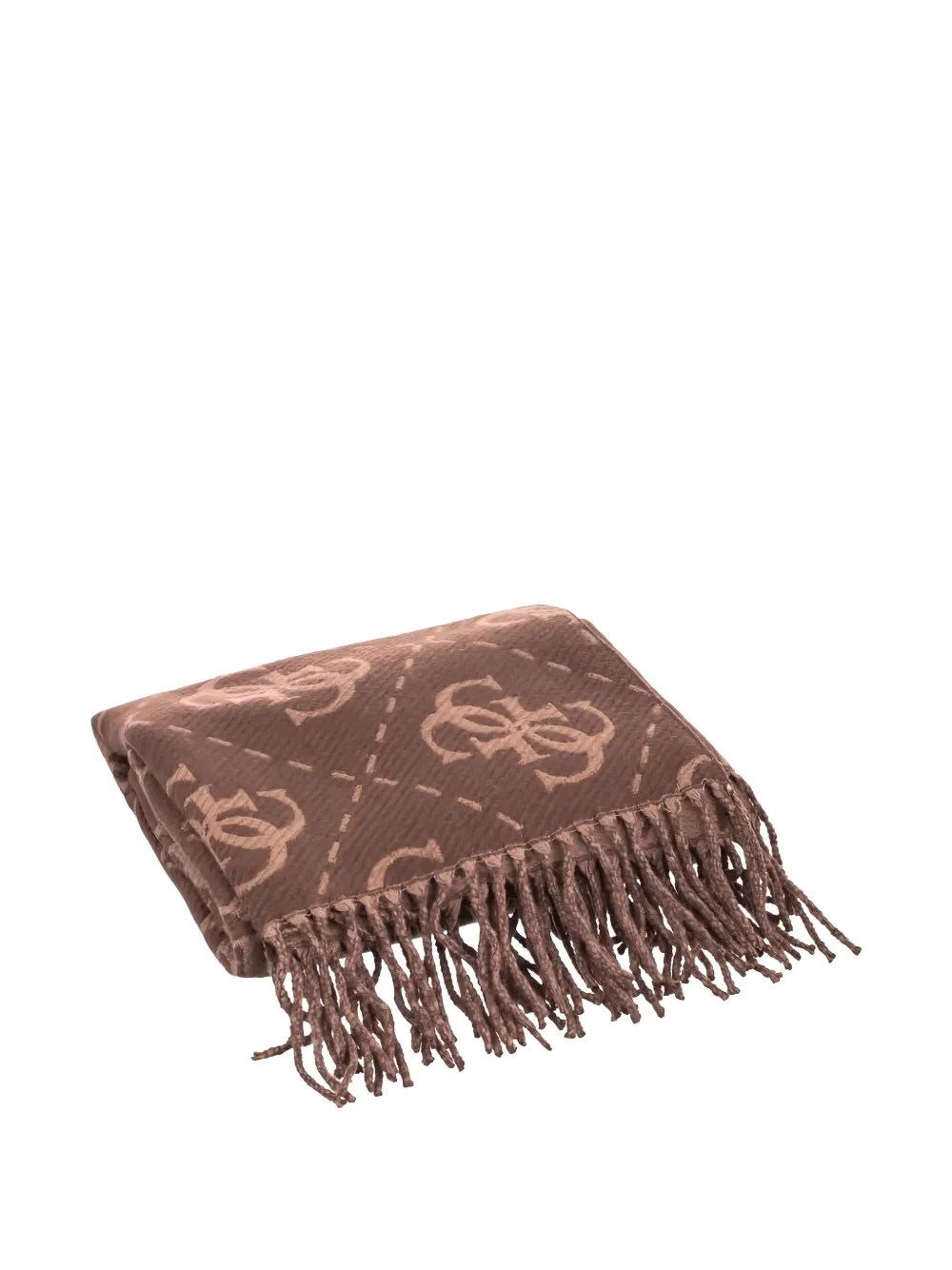 GUESS USA Nolana 4G monogram-pattern quilted scarf - Marrone